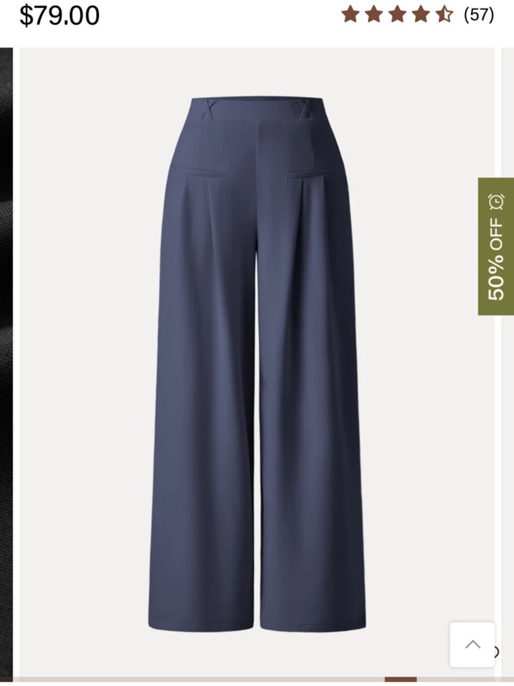 OGL Drapey Bamboo Ponte Mid Rise Wide Leg Trouser with Pockets